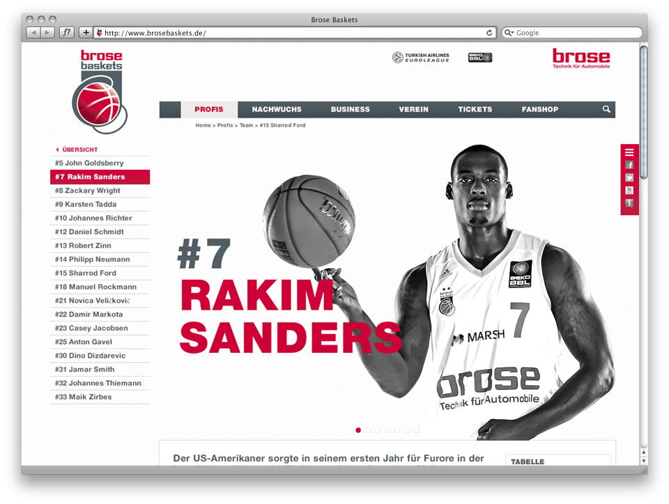 Benjamin Schulte - Brose Baskets Bamberg Homepage