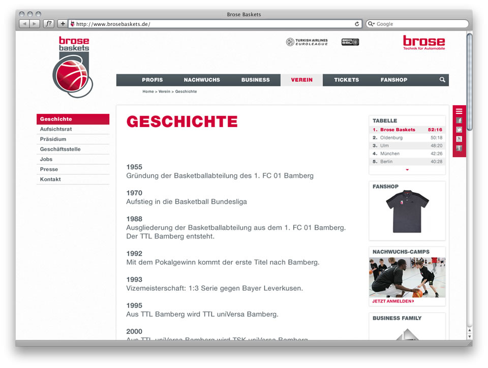 Benjamin Schulte - Brose Baskets Bamberg Homepage